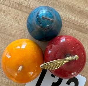 lot 132 image: Set of Three Alabaster or Fruit Items