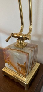 lot 138 image: Beautiful Brass with Marble Bass Piano Light