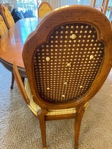 lot 163 image: Dining Room Table with Cane Back Chairs