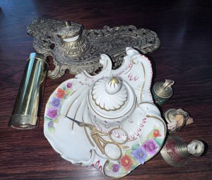 lot 221 image: Mixed Lot of Items Including Ink Wells