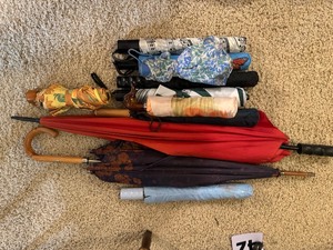 lot 42 image: Large Mixed Lot of Umbrellas and Stand