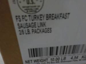 H 10 lb. Box Turkey Breakfast Froze...