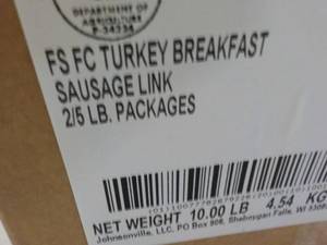 H 10 lb. Box Turkey Breakfast Froze...