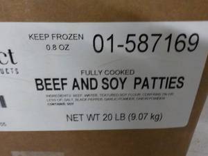 H 20 lb. Box Frozen Beef and Soy Pa...