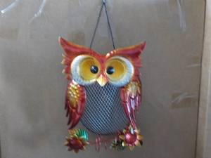 Metal Owl Hanging Dcor 9 x 18 wi...