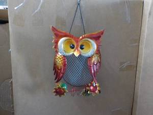 Metal Owl Hanging Dcor 9 x 18 wi...