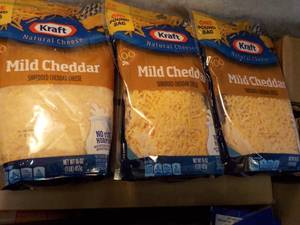 F 3 x 16 oz Bags Kraft Mild Cheddar...
