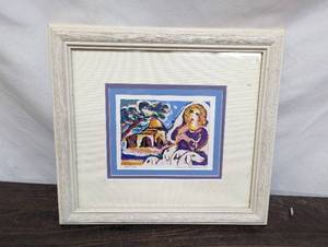 lot 12 image: Framed Good Shepherd Serigraph By Zamy Steynovitz