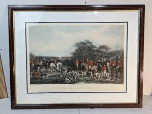 lot 100 image: Framed Sir Richard Sutton and the Quorn Hounds Engraving