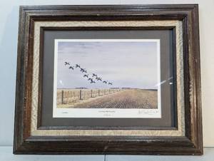 lot 113 image: Framed Arrival of the Canadas Print by Les Kouba