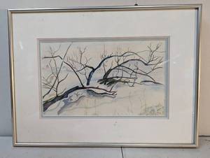 lot 119 image: Framed Supplication Watercolor Art by Bea Kotz