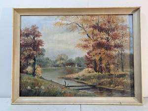 lot 121 image: Framed Painting on Wooden Panel