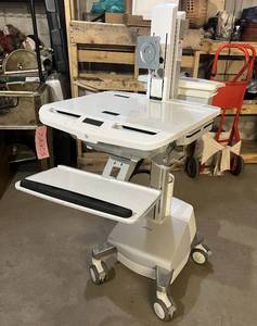 lot 31 image: WOW MSRP $6000 Ergotron StyleView EMR Laptop Notebook Sit To Stand Locking Powered Cart for Healthcare, Inventory & At Home Portable Office Desk - Great Used Condition - Untested - Electronics Not Included No Key 1st Pic - Stock Photo
