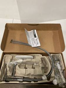 lot 13 image: Brand New MOEN Align 6190 Single Hole Single-Handle Bathroom Faucet in Chrome ($211 Retail Value)