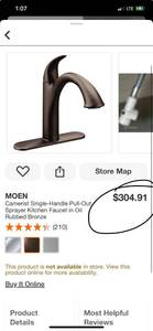lot 25 image: Brand New MOEN Camerist 7545ORB Single-Handle Pull-Out Sprayer Kitchen Faucet in Oil Rubbed Bronze ($304 Retail Value)