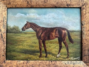 lot 62 image: Original Framed Oil on Canvas Horse Portrait