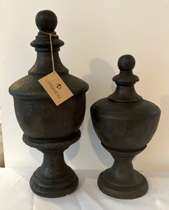 lot 111 image: Uttermost Gracelyn Decorative Finials in Dark Mahogany