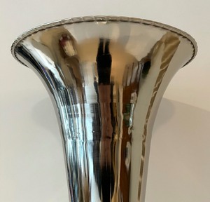 lot 112 image: Extraordinary Extra Tall Silver Plated Vase by IMA