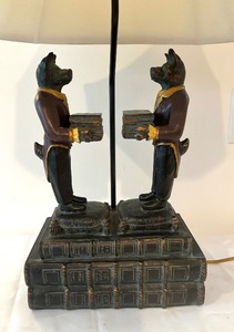 lot 114 image: Library Dogs Figurine Table Lamp