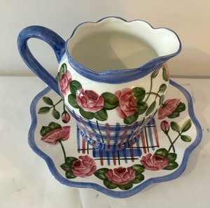 lot 116 image: Pretty Pitcher and Plate Set by Pacific Rim