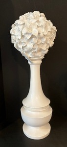 lot 120 image: Elegant White Floral Ceramic Topiaries by Barreveld
