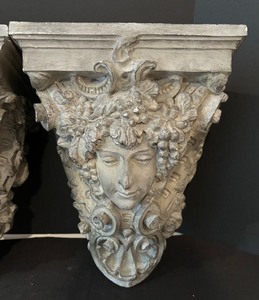 lot 131 image: Pair of Decorative Gorgeous Goddess Figurine Wall Shelves
