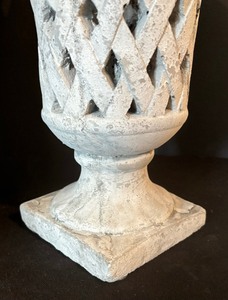 lot 163 image: Woven Cement  Plaster Planter