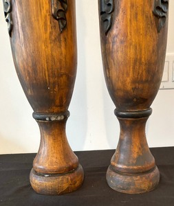 lot 157 image: Pair of Two Piece Wooden Decorative Items by Guild Master