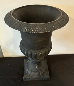 lot 193 image: Bold Black Cast Iron Planter