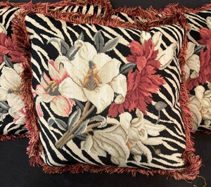 lot 201 image: Trio of Floral Accent Pillows, New with Tags