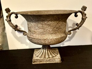 lot 203 image: Decorative Double Handled Bowl and Two Candle Holders