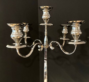 lot 181 image: Pair of Tall Silver Plated Candelabras