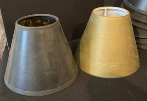 lot 237 image: 15 Black and 6 Golden Metal Lamp Shades
