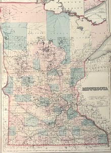 lot 309 image: Framed Map of the State of Minnesota