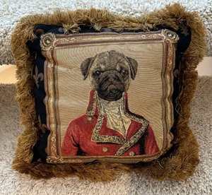 lot 340 image: Two Regal Dog Accent Pillows by Borgata