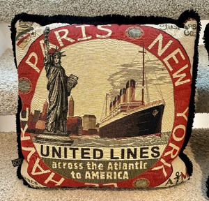lot 341 image: Trio of Sensational Ship Motif Accent Pillows by Borgata