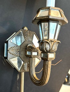 lot 351 image: Two Elegant Wall Mount Mirrored Light Fixtures