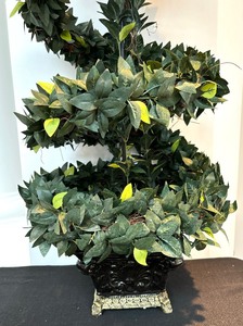 lot 355 image: Stunning Spiral Faux Greenery Topiary by Bombay