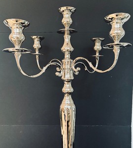 lot 361 image: Extraordinary Extra Tall Silver Plated Candelabra