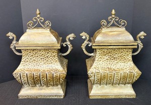 lot 373 image: Two Decorative Metal Lidded Vessels