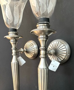 lot 371A image: Two Tall Wall Mount Candle Holders
