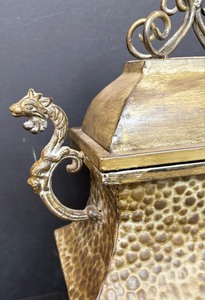 lot 197A image: Decorative Metal Lidded Vessel