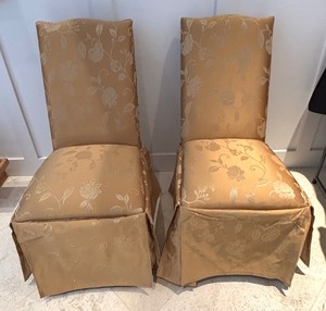 lot 388 image: Pair of Elegant Skirted Accent Chairs