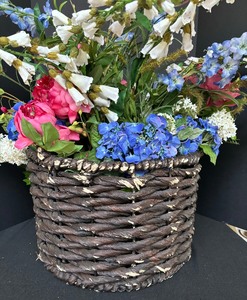 lot 399 image: Wonderful Woven Basket Filled with Faux Florals