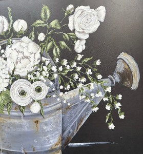lot 416 image: Water Can with Florals Print by Holli Huyser
