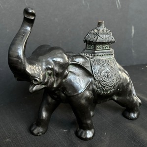 lot 445 image: Sleek Black Elephant Decorative Figurine