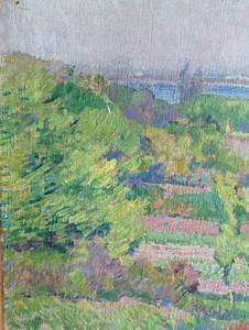 lot 376A image: Colorful Scenic Oil on Canvas Painting