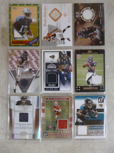 lot 10 image: 9 Different JerseyRelic Football Cards