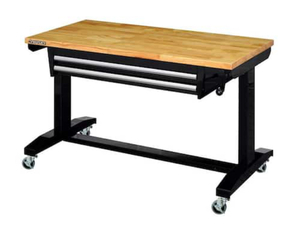 lot 2 image: HUSKY Tool Storage 46 in. W Black Adjustable Height Worktable with 2-Drawers