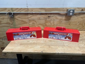 lot 62 image: FLEXIBLE FLYER Lot of 2-  Snow Fort Building Kits Brick Form & Sand Castle Mold Block, Beach & Winter Toy